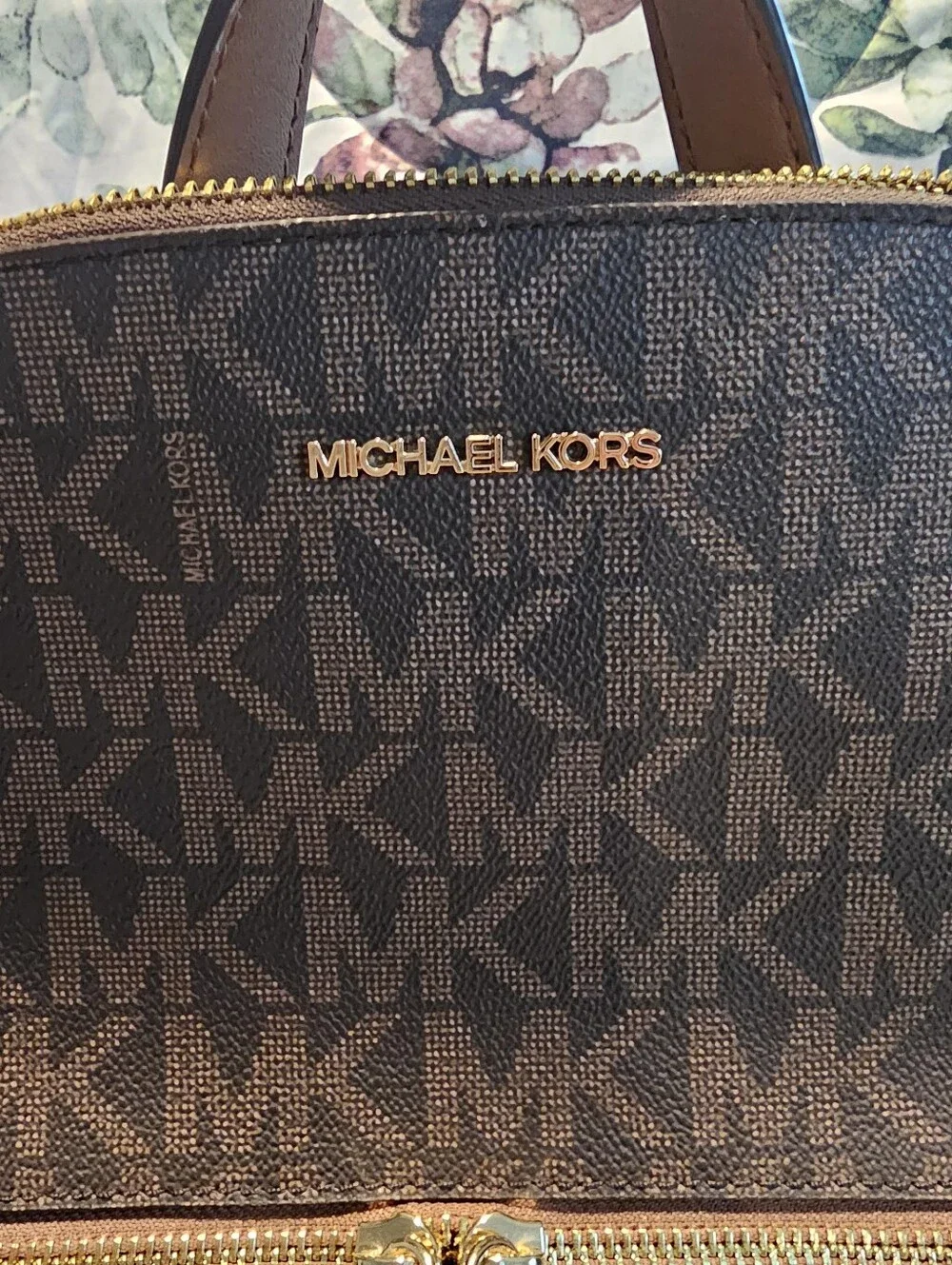 Michael Kors MK Medium Slim Backpack- Brown